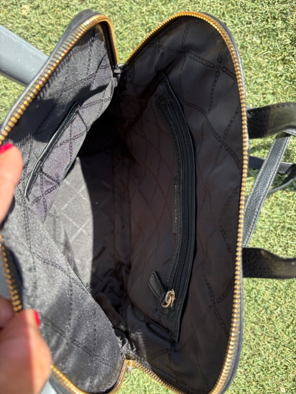 Michael Kors Black Pebbled Leather Mini Backpack with Gold Hardware - Picture 3 of 3